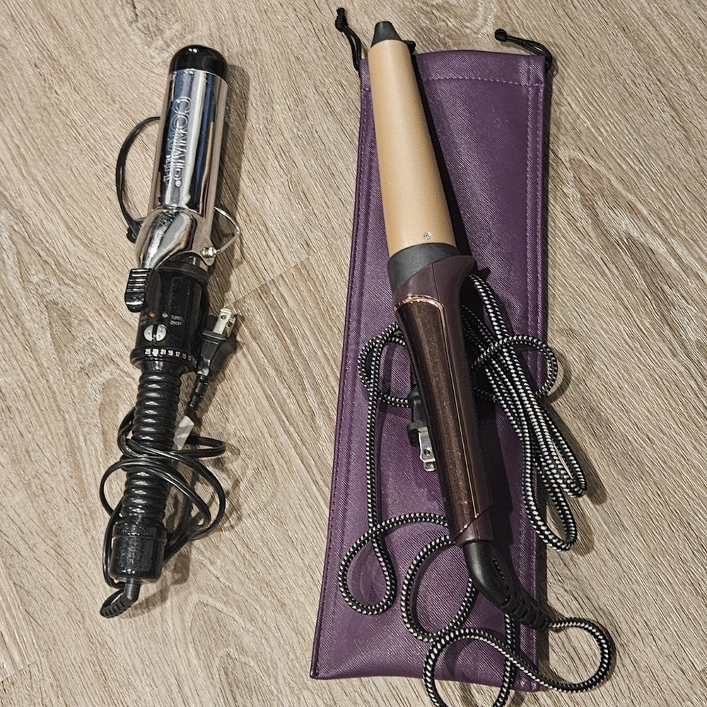 Gold and Black Curling Iron Set